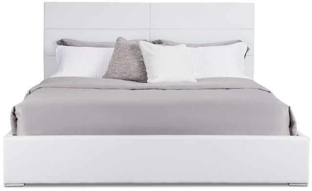 Doral White Uph Platform Bed