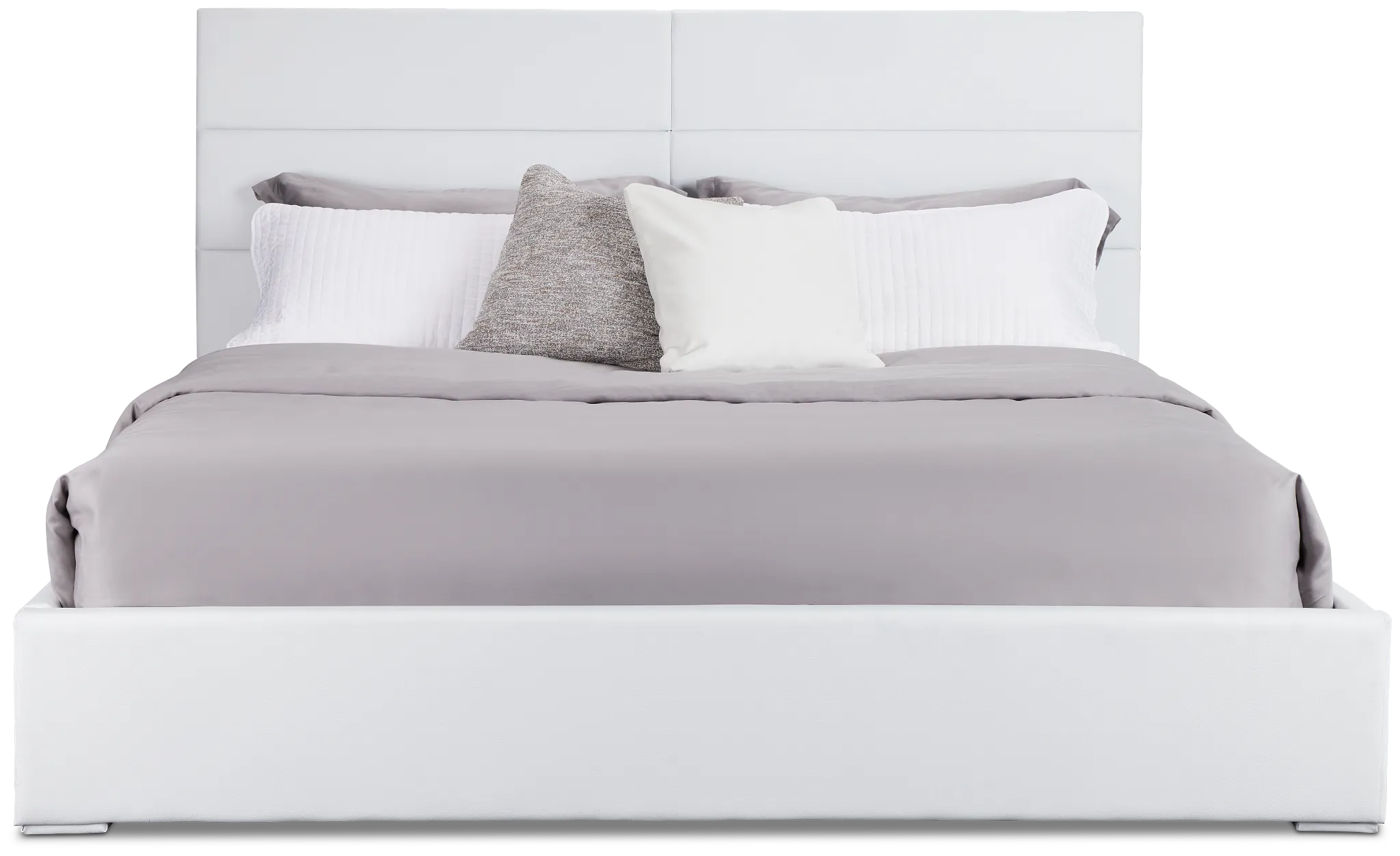 Doral White Uph Platform Bed