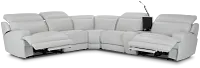 Reign Gray Lthr/vinyl Medium Dual Power 2-arm Reclining Sectional