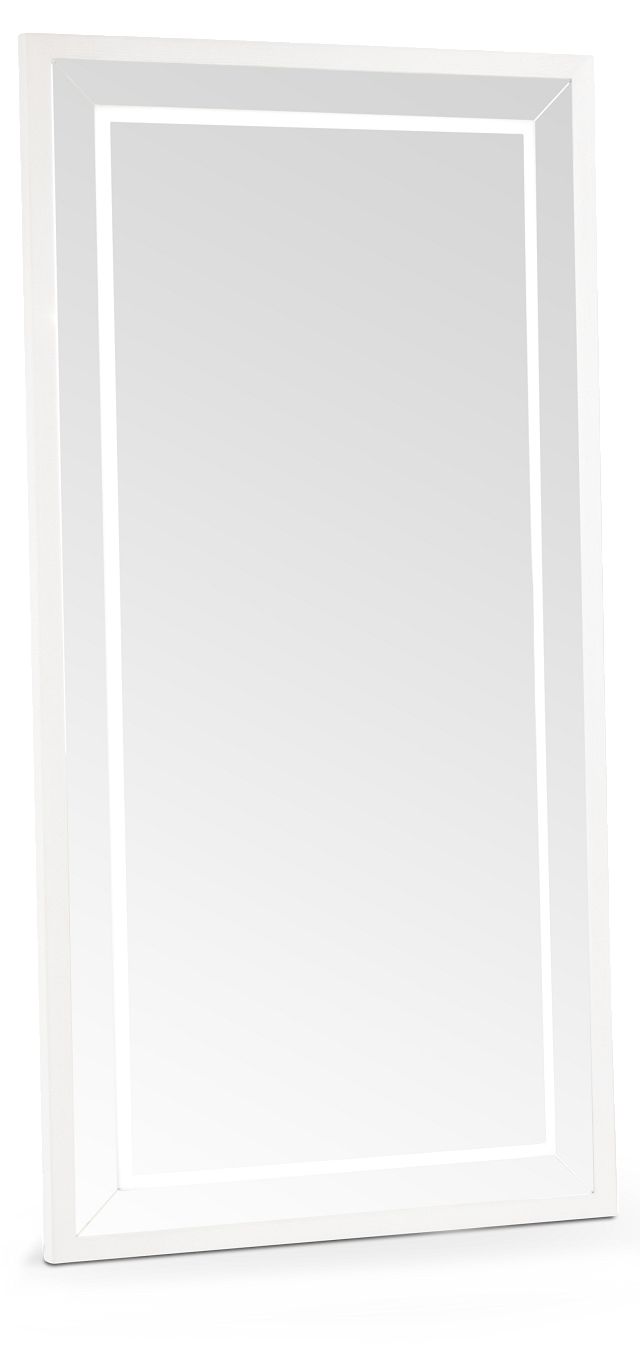 Bal Harbour White Floor Mirror