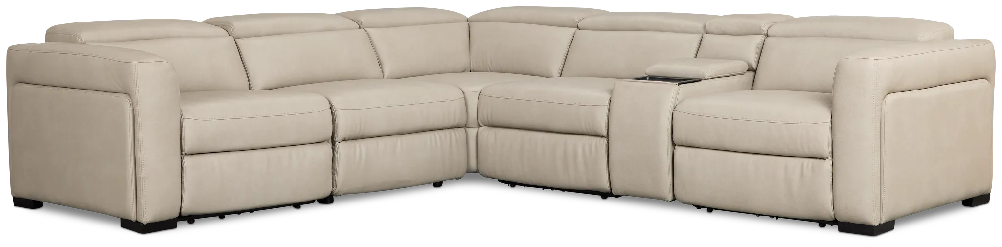 Melody Light Gray Micro Medium Triple Power 2-arm Sectional