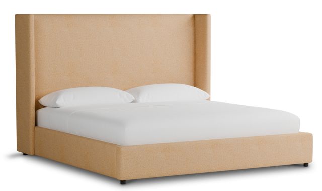 Captiva Merino Taupe 60" Upholstered Shelter Bed