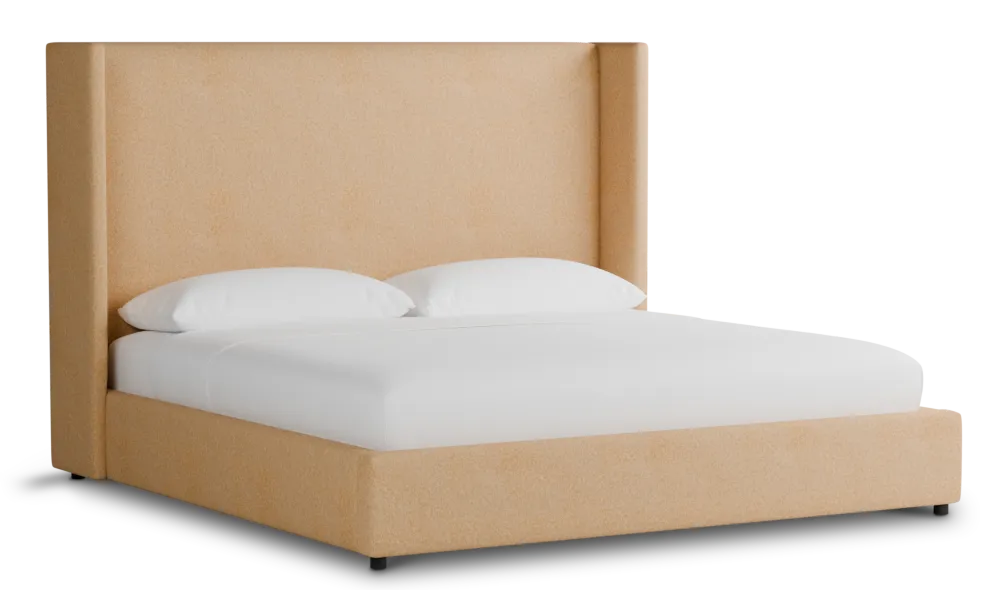 Captiva Merino Taupe 60" Upholstered Shelter Bed