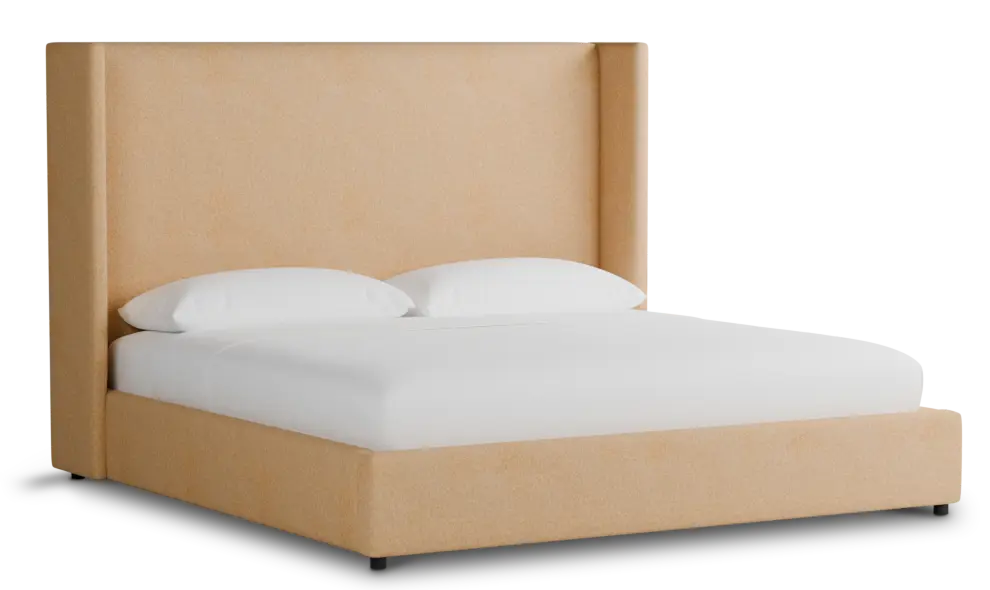 Captiva Merino Taupe 60" Upholstered Shelter Bed Captiva Merino Taupe 60" Upholstered Shelter Bed