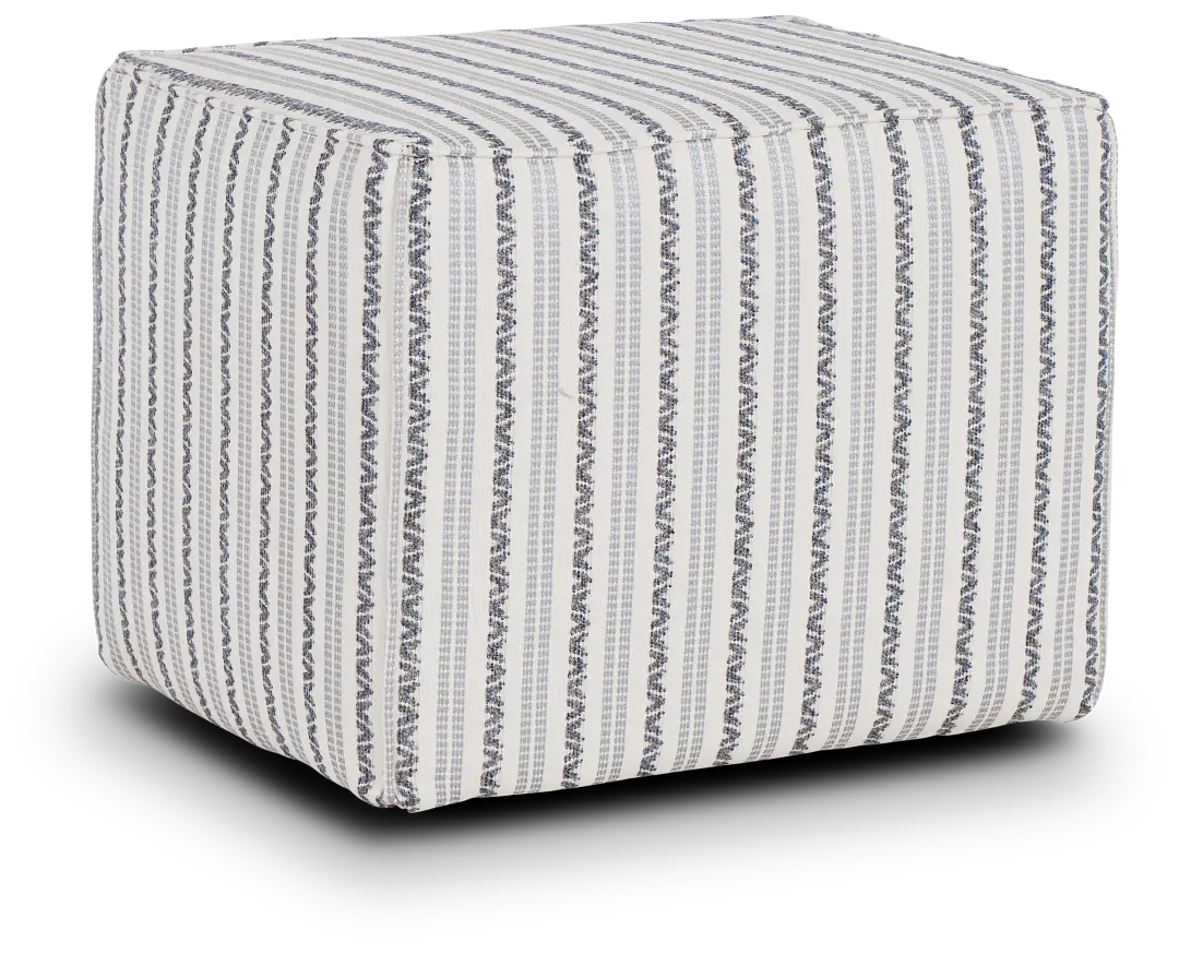 Budreau Blue Fabric Accent Pouf Budreau Blue Fabric Accent Pouf