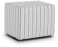 Budreau Blue Fabric Accent Pouf