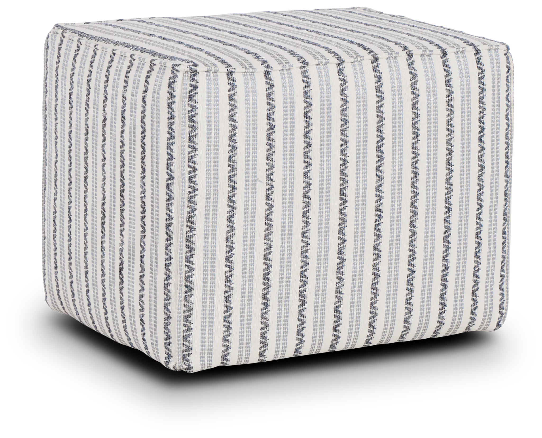 Budreau Blue Fabric Accent Pouf