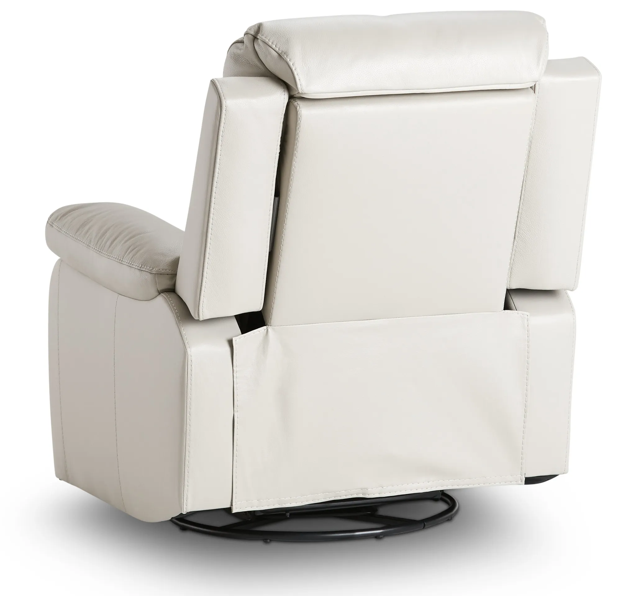 Mason Light Gray Leather Power Glider Recliner With Power Headrest