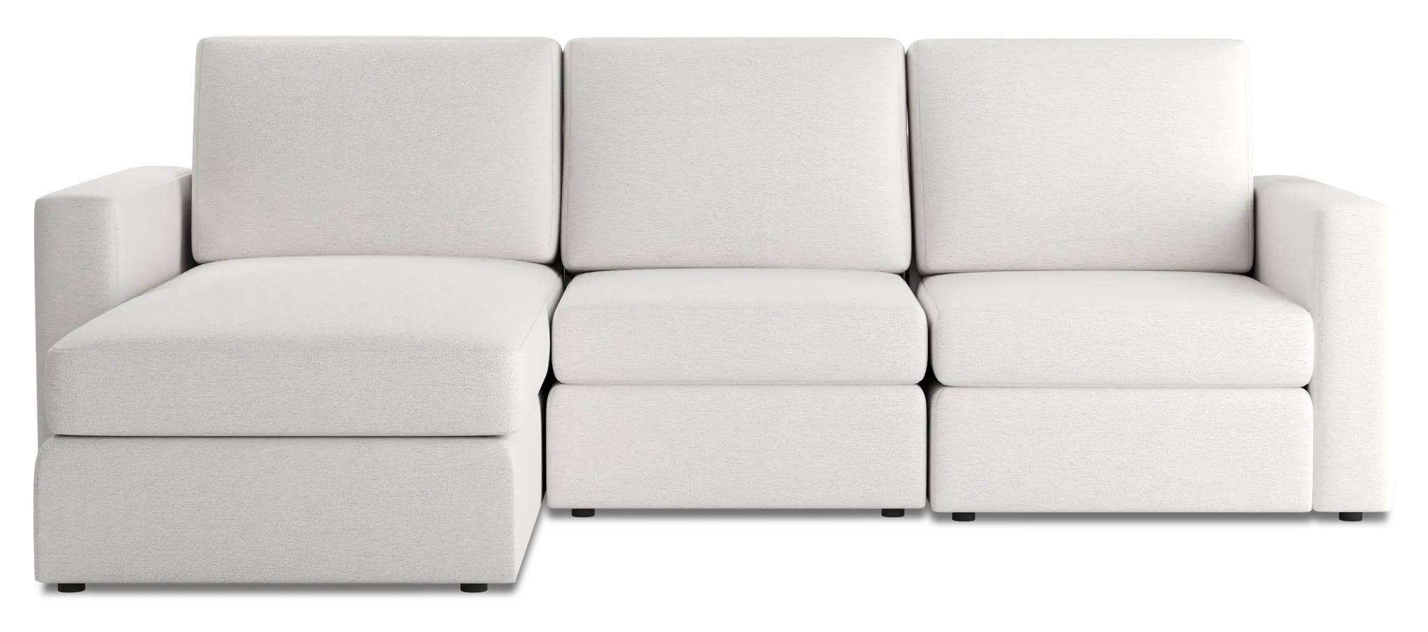 Citymod White Fabric Small Left Chaise Sectional