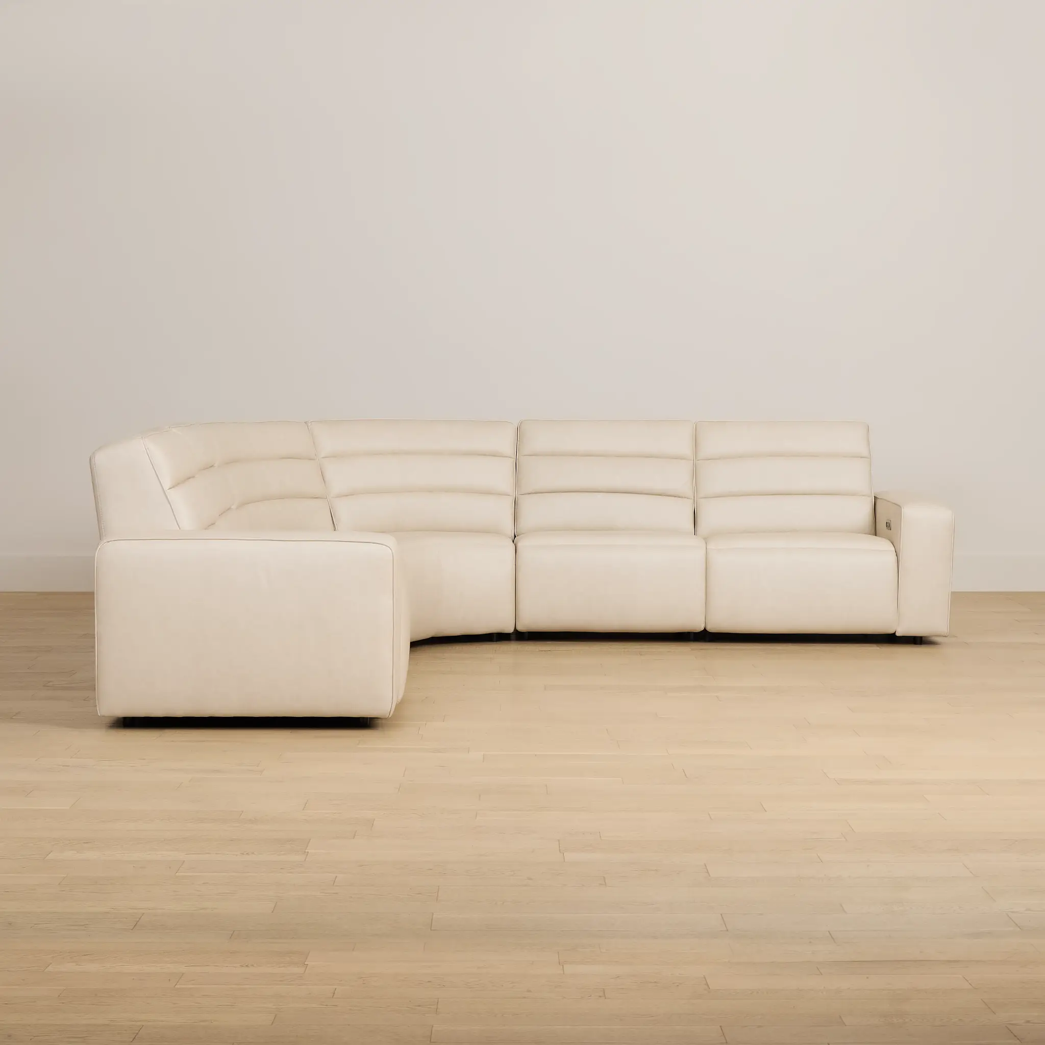 Sawyer Ivory Micro Small Triple Power Reclining Two-arm Sectional Sawyer Ivory Micro Small Triple Power Reclining Two-arm Sectional
