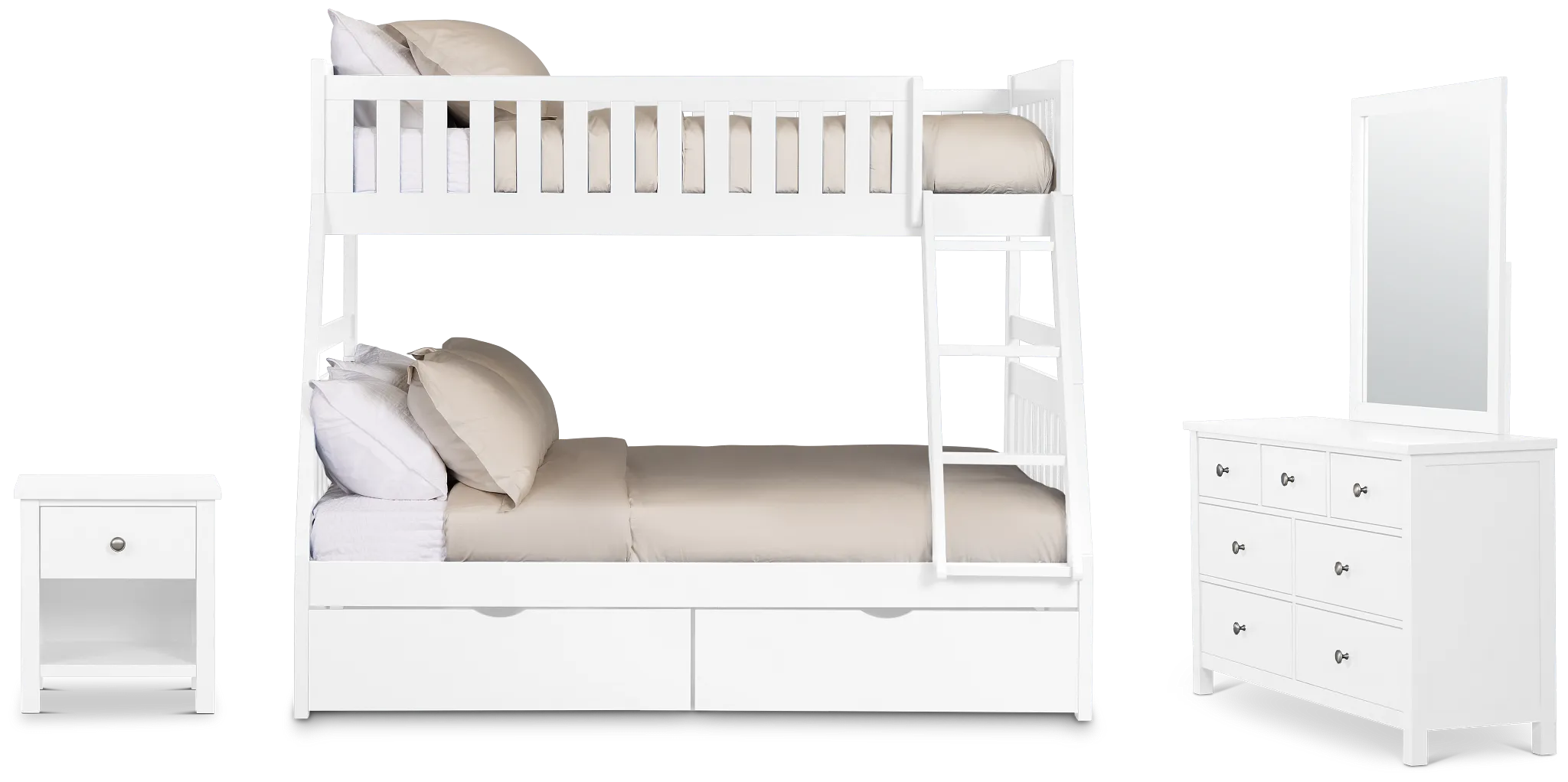 Charleston White Bunk Bed Storage Bedroom