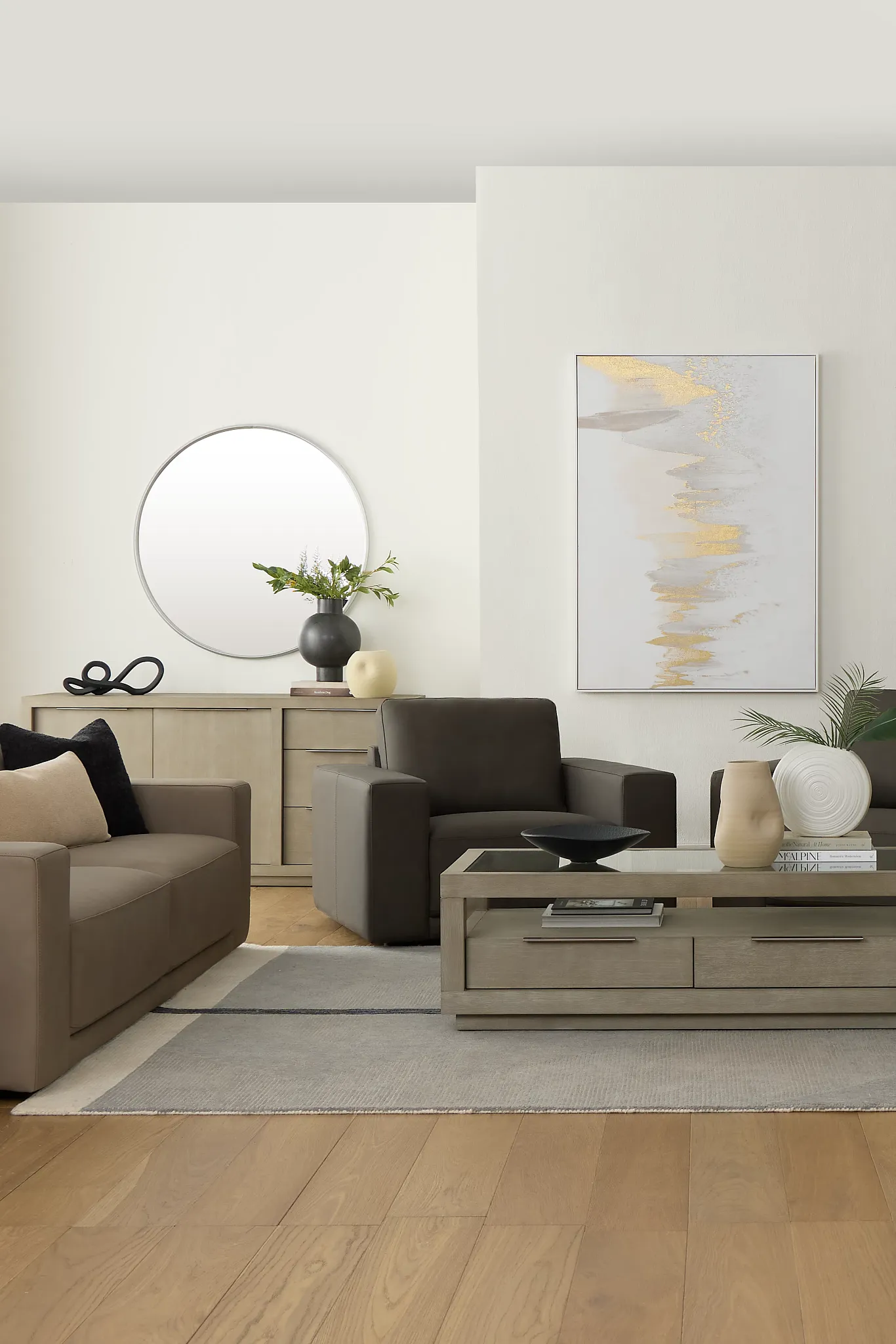 Kellan Dark Gray Leather Chair