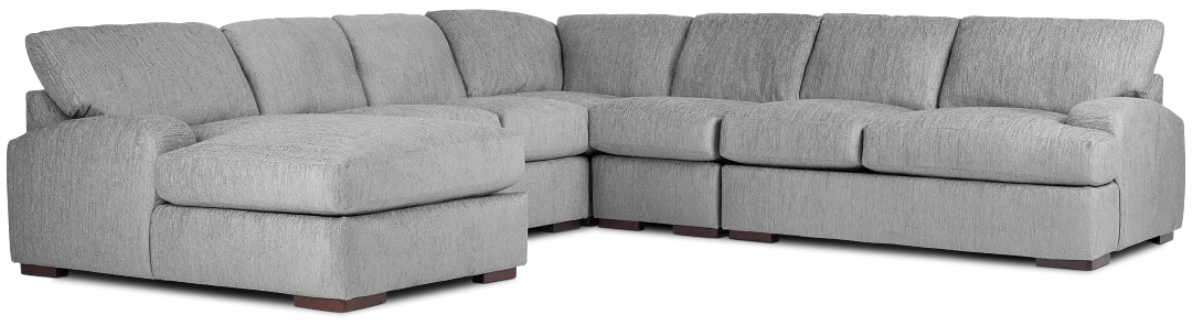 Alpha Light Gray Fabric Large Left Chaise Sectional