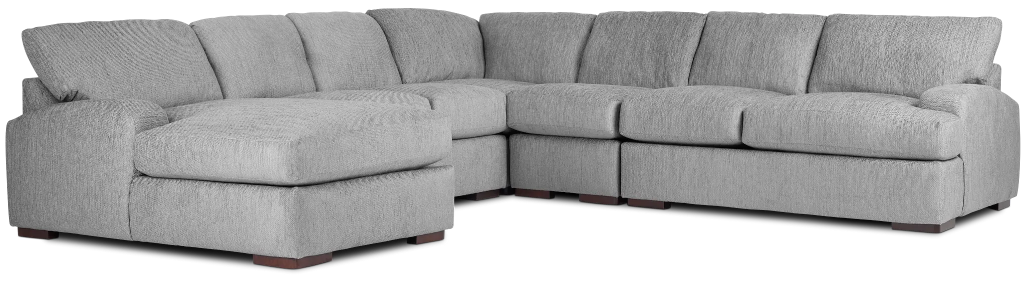 Alpha Light Gray Fabric Large Left Chaise Sectional Alpha Light Gray Fabric Large Left Chaise Sectional
