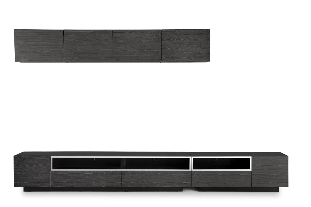 Vancouver Dark Gray 134" 6-piece Left Modular Entertainment Wall