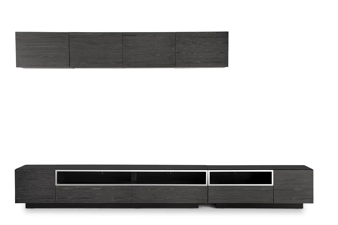 Vancouver Dark Gray 134" 6-piece Left Modular Entertainment Wall Vancouver Dark Gray 134" 6-piece Left Modular Entertainment Wall