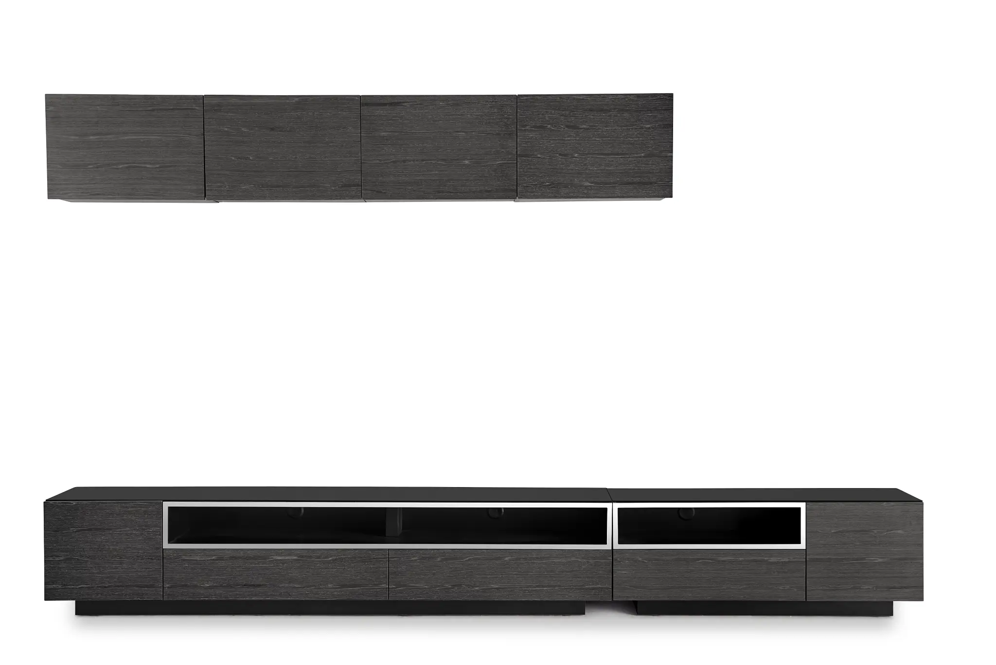 Vancouver Dark Gray 134" 6-piece Left Modular Entertainment Wall Vancouver Dark Gray 134" 6-piece Left Modular Entertainment Wall