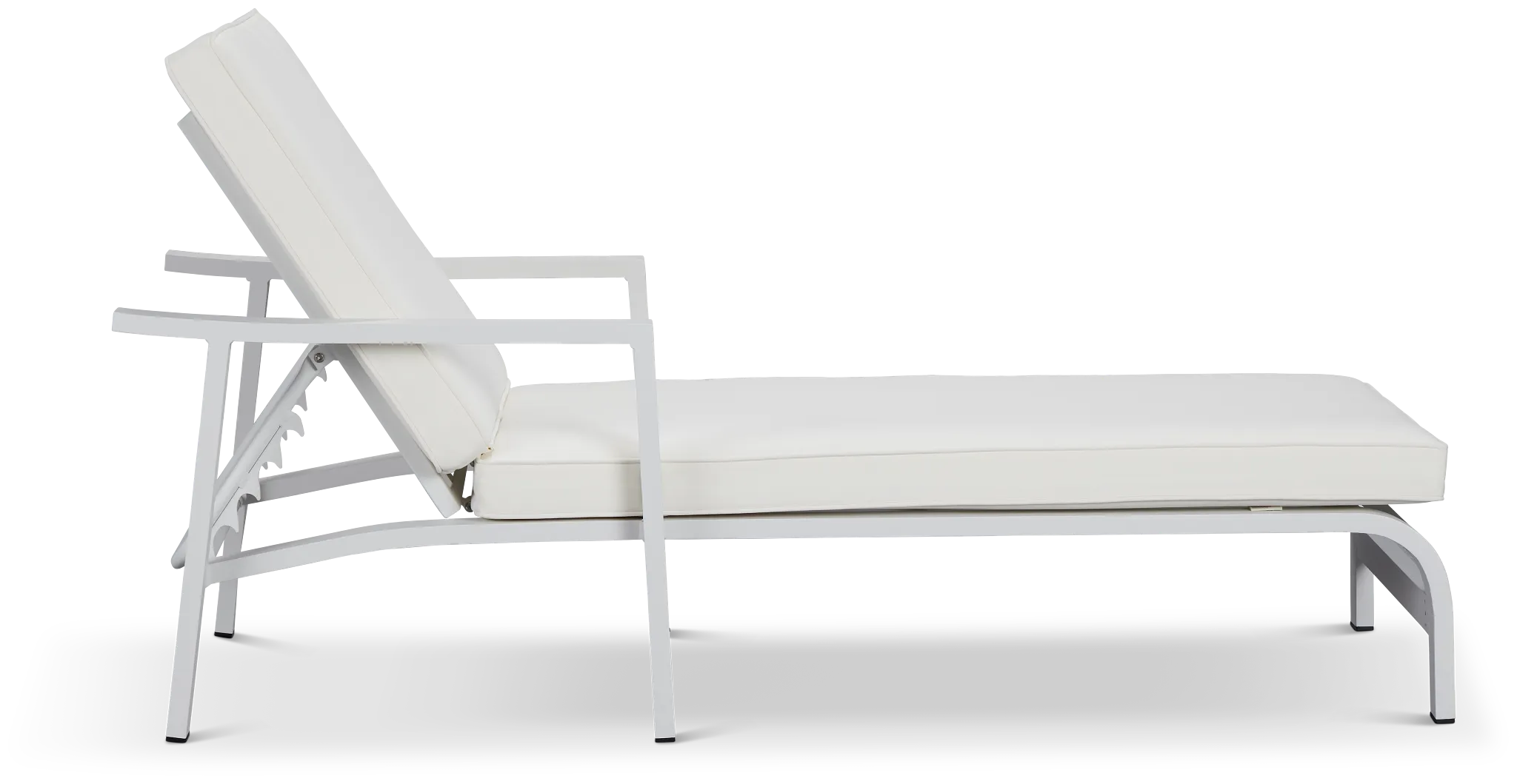 Bahama White Aluminum Cushioned Chaise