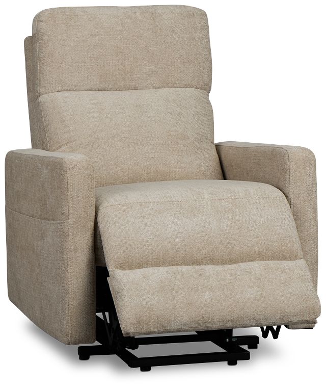 Talon Beige Fabric Power Lift Recliner