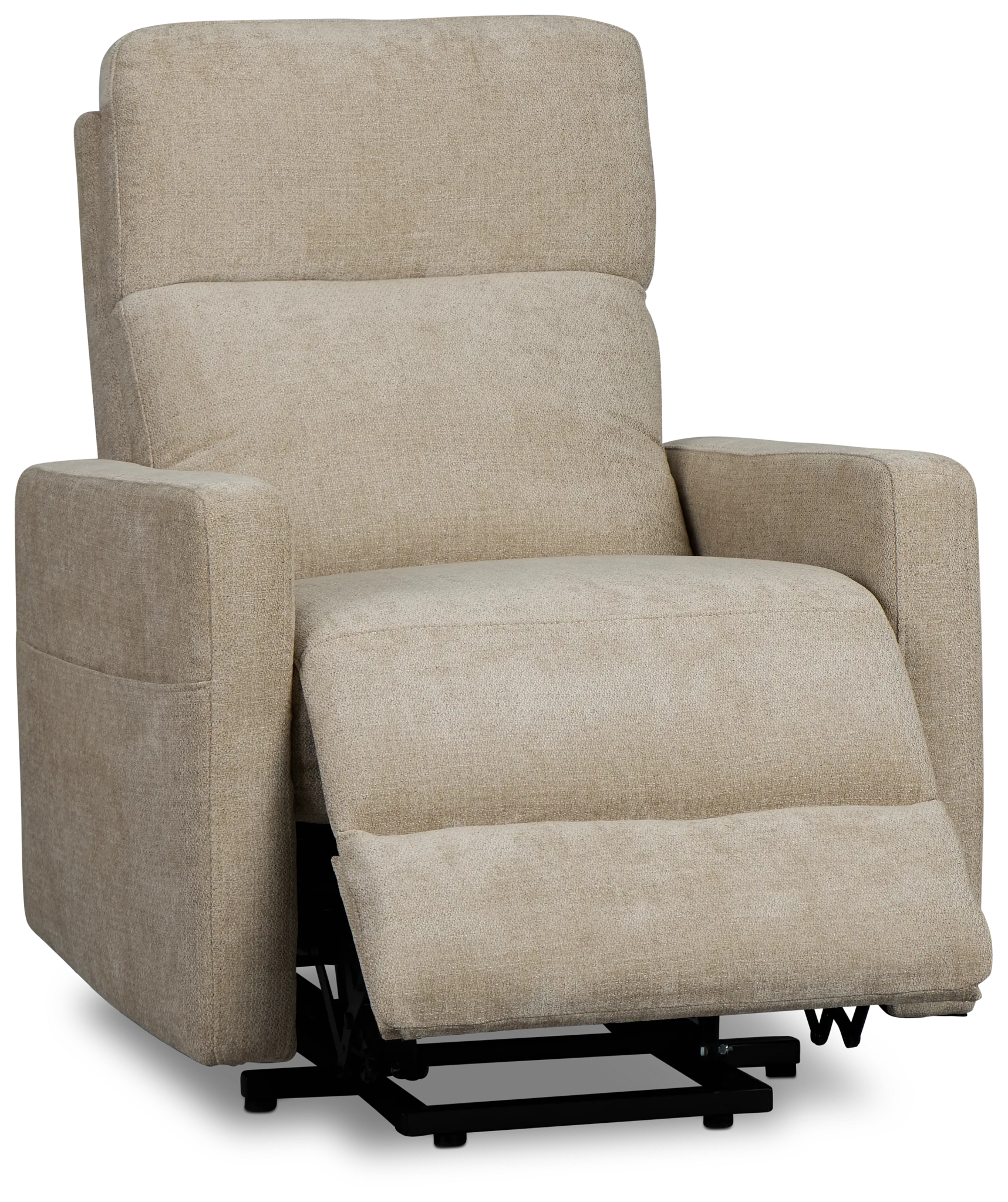 Talon Beige Fabric Power Lift Recliner