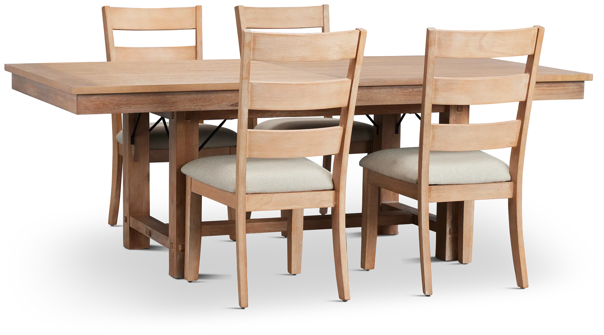 Park City Light Tone Rectangular Table & 4 Wood Chairs Park City Light Tone Rectangular Table & 4 Wood Chairs
