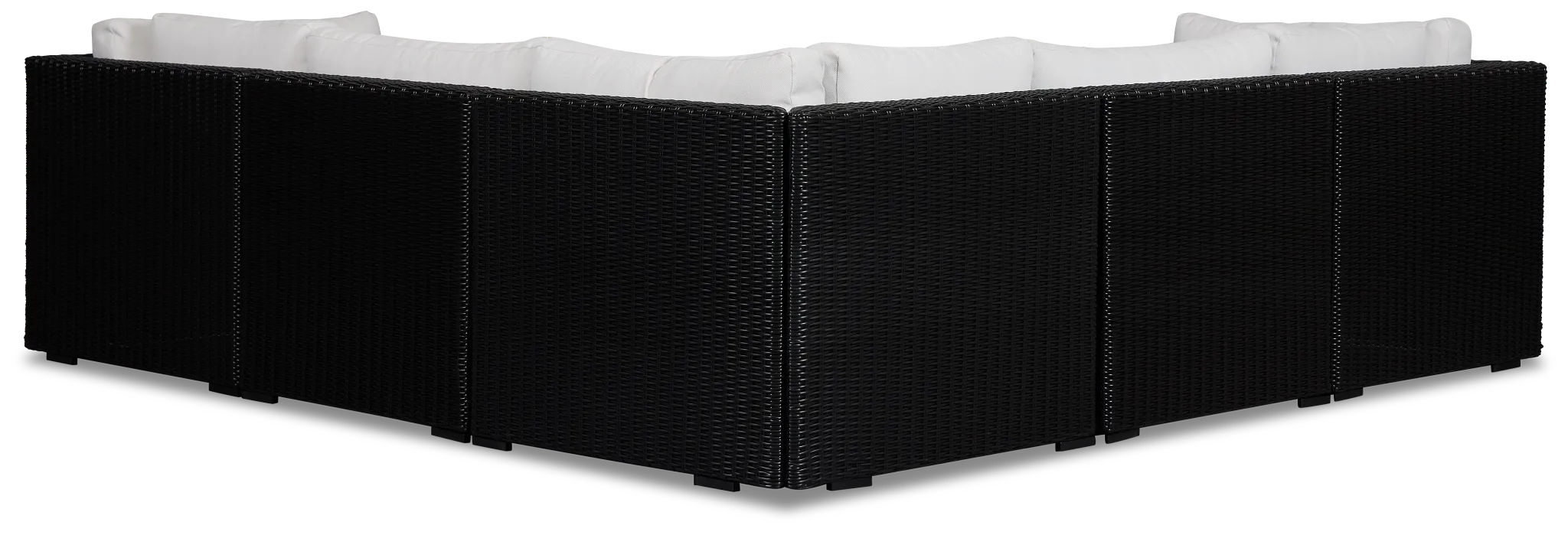 Montecito Black 5-piece Modular Sectional With Light Beige Cushion