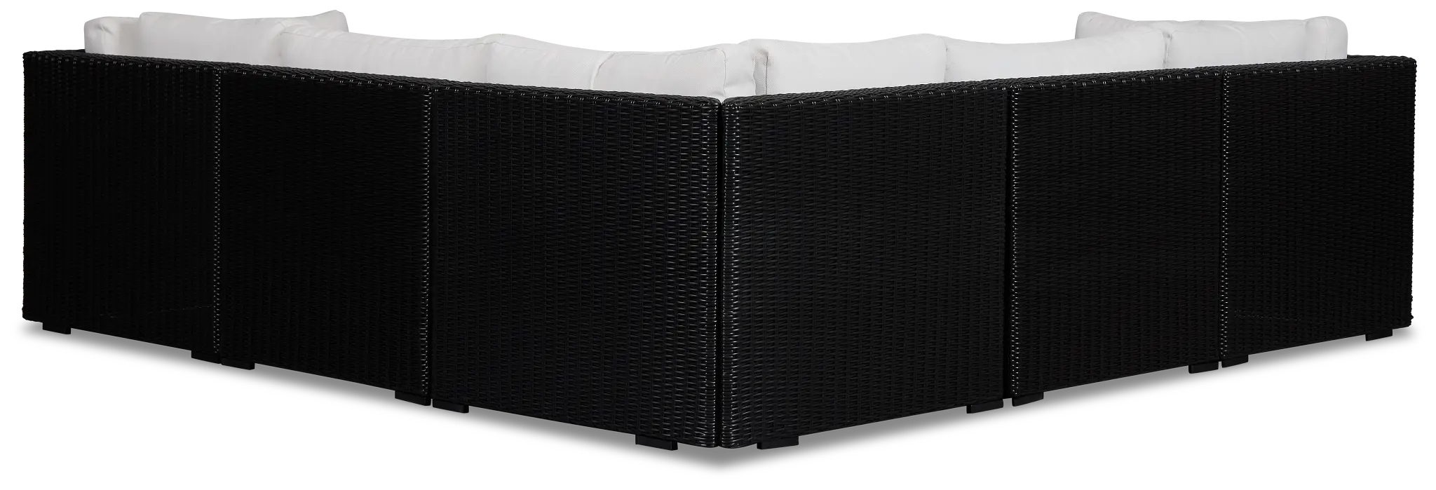 Montecito Black 5-piece Modular Sectional With Light Beige Cushion Montecito Black 5-piece Modular Sectional With Light Beige Cushion