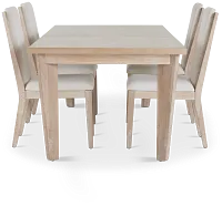 Boca Grande Light Tone Rectangular Table & 4 Upholstered Chairs