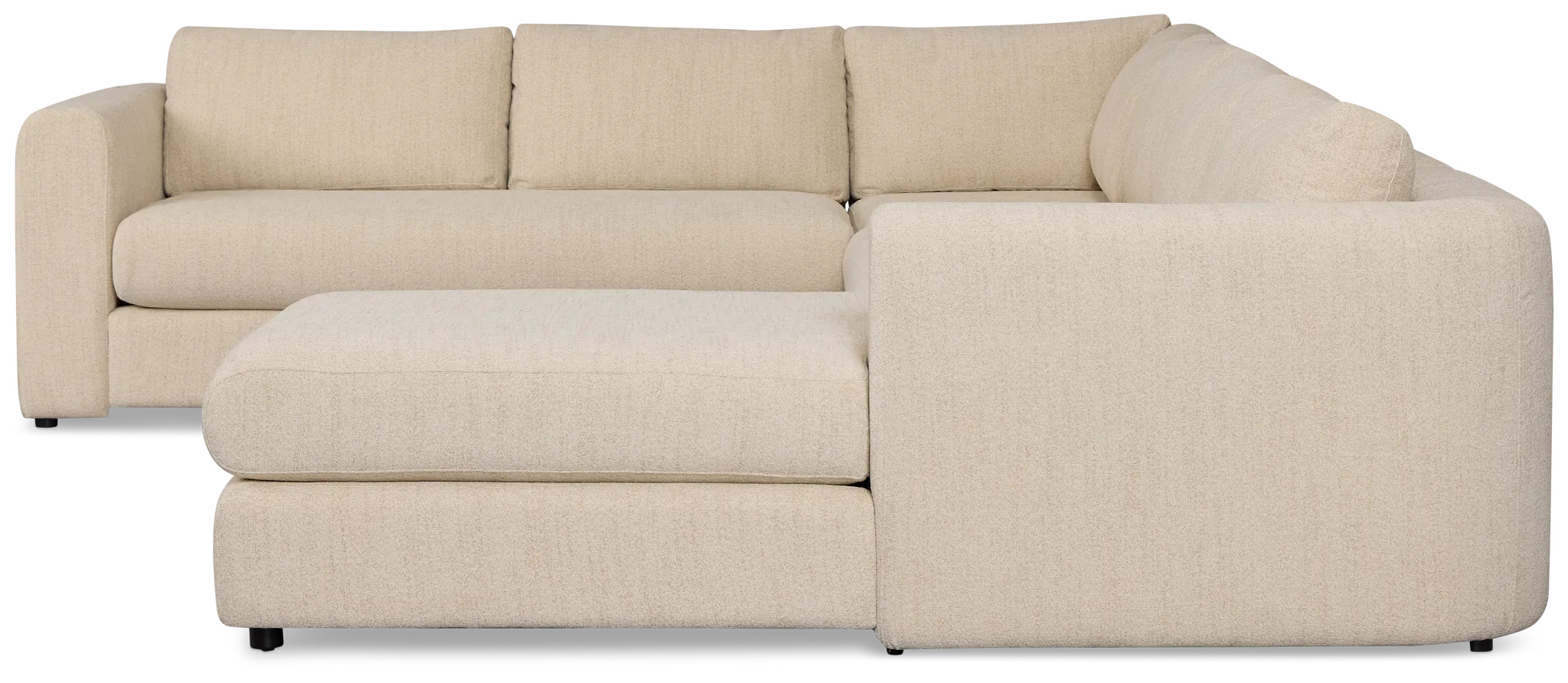 Alma Light Beige Fabric Medium Right Chaise Sectional
