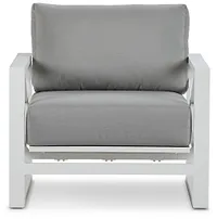 Linear White Dark Gray Rocking Chair