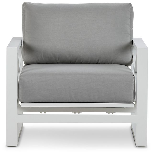 Linear White Dark Gray Rocking Chair