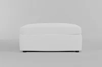Destin Suave White Fabric Cocktail Ottoman