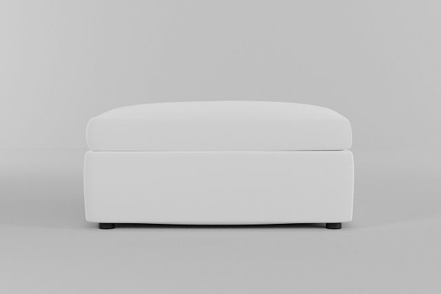 Destin Suave White Fabric Cocktail Ottoman