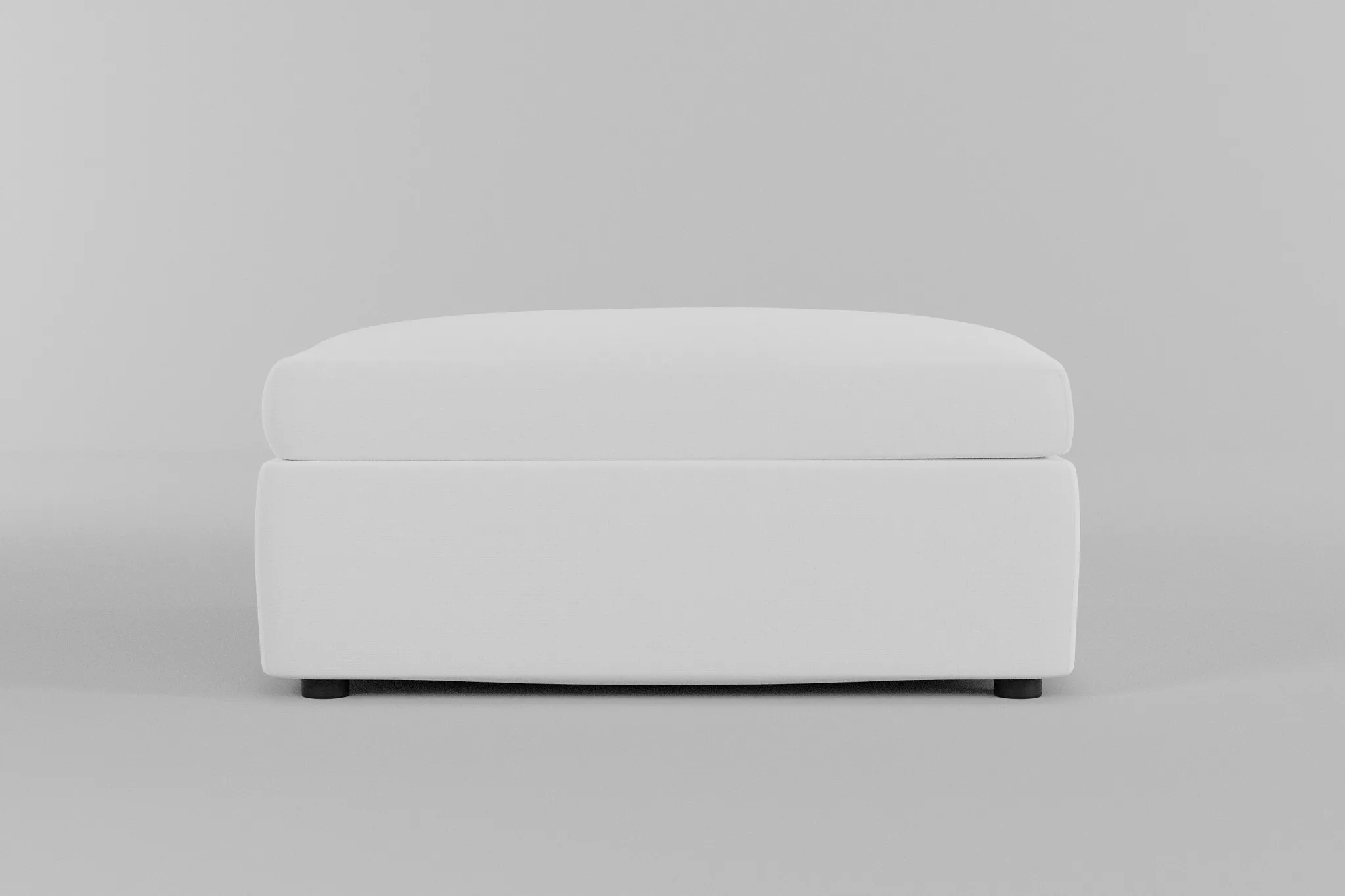 Destin Suave White Fabric Cocktail Ottoman