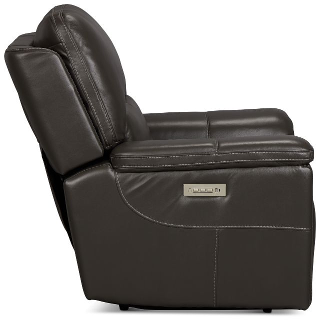 Fallon Dark Gray Lthr/vinyl Power Recliner