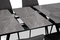 Maricopa Gray Extension Table With 6 Upholstered Side Chairs