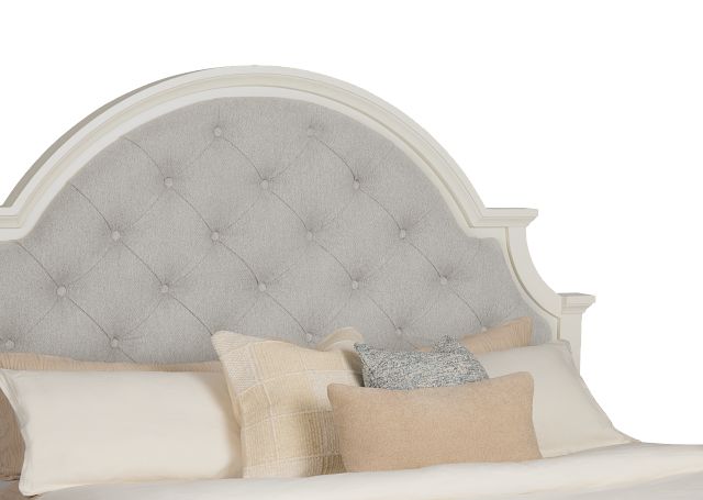 Charlotte White Uph Panel Bed