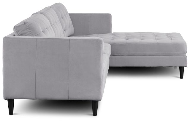 Shae Light Gray Micro Right Chaise Sectional (2)