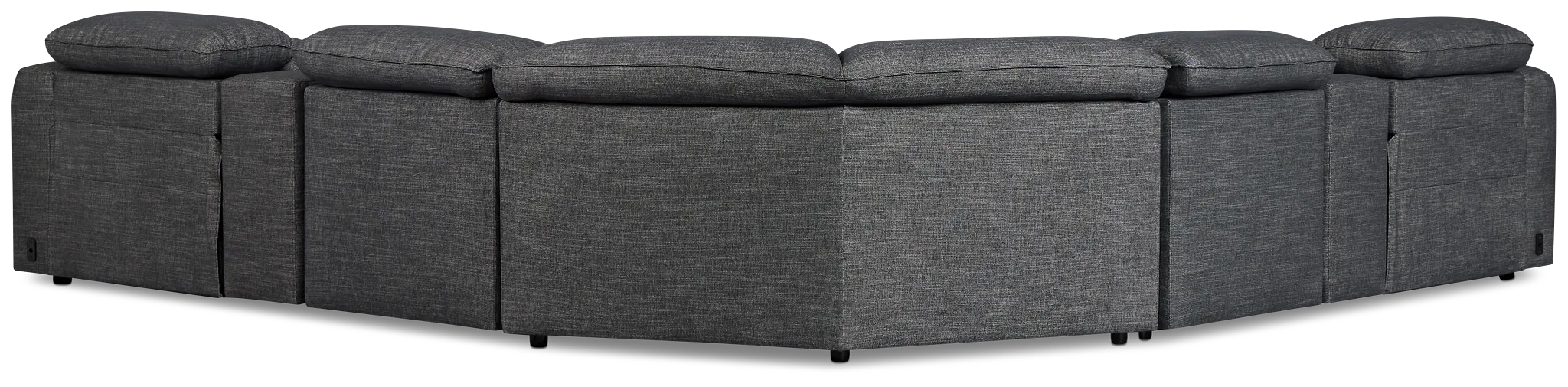 Ryland Dark Gray Fabric Large Dual Power Reclining Two-arm Sectional