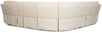 Flexsteel Sterling Ivory Lthr/vinyl Large Triple Power Reclining Two-arm Sectional