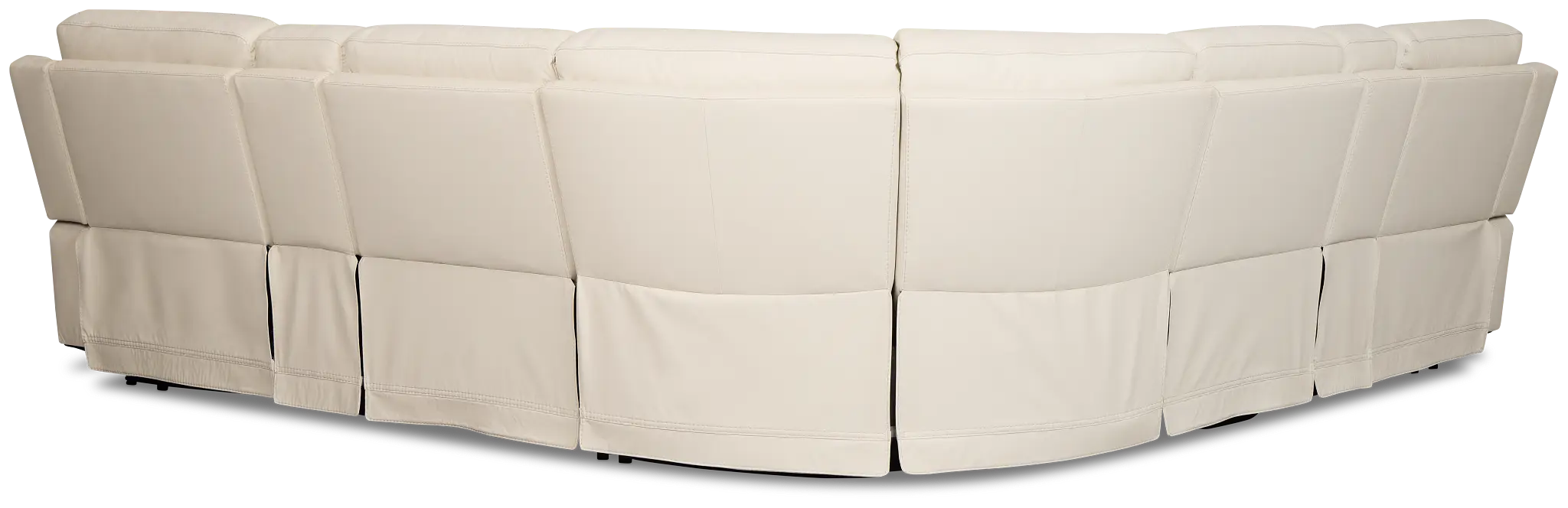 Flexsteel Sterling Ivory Lthr/vinyl Large Triple Power Reclining Two-arm Sectional Flexsteel Sterling Ivory Lthr/vinyl Large Triple Power Reclining Two-arm Sectional