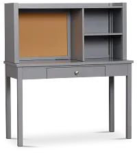 Charleston Gray 1-drawer Desk & Hutch