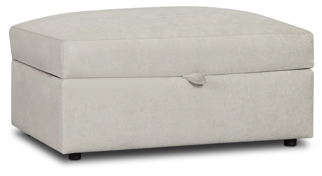 Hudson Gray Fabric Storage Ottoman