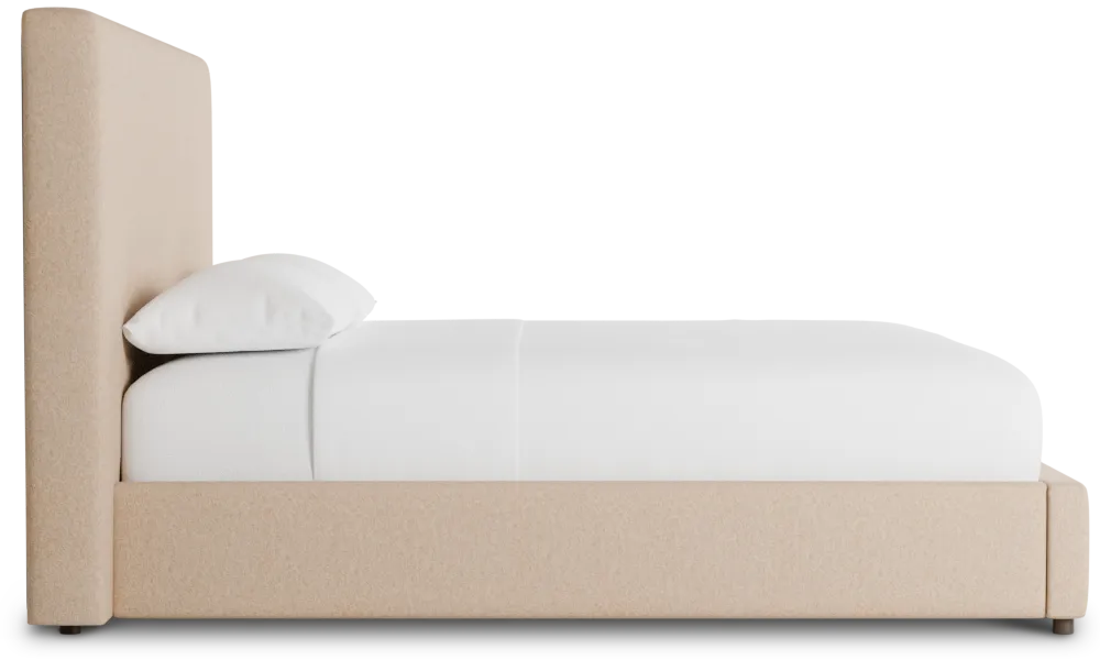 Grayton Merino Taupe 54" Upholstered Platform Bed