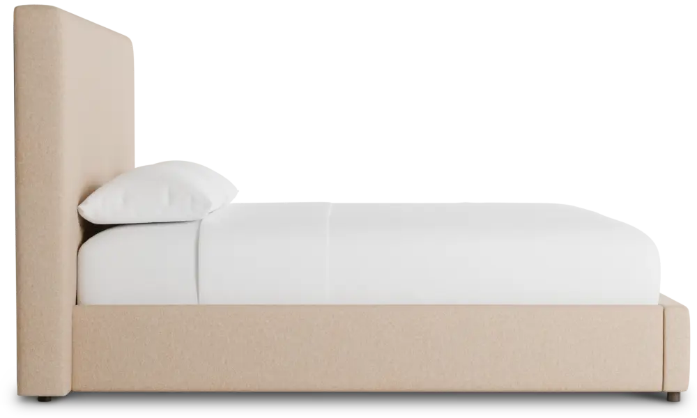 Grayton Merino Taupe 54" Upholstered Platform Bed Grayton Merino Taupe 54" Upholstered Platform Bed