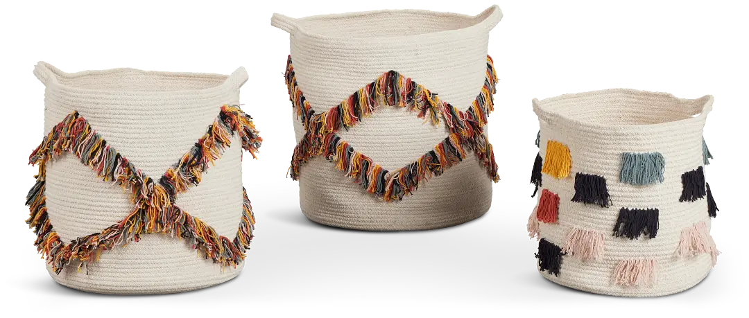 Octavio Multicolored Set Of 3 Basket Octavio Multicolored Set Of 3 Basket