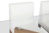 Haven Glass 80" Rectangular Table & 4 Upholstered Chairs