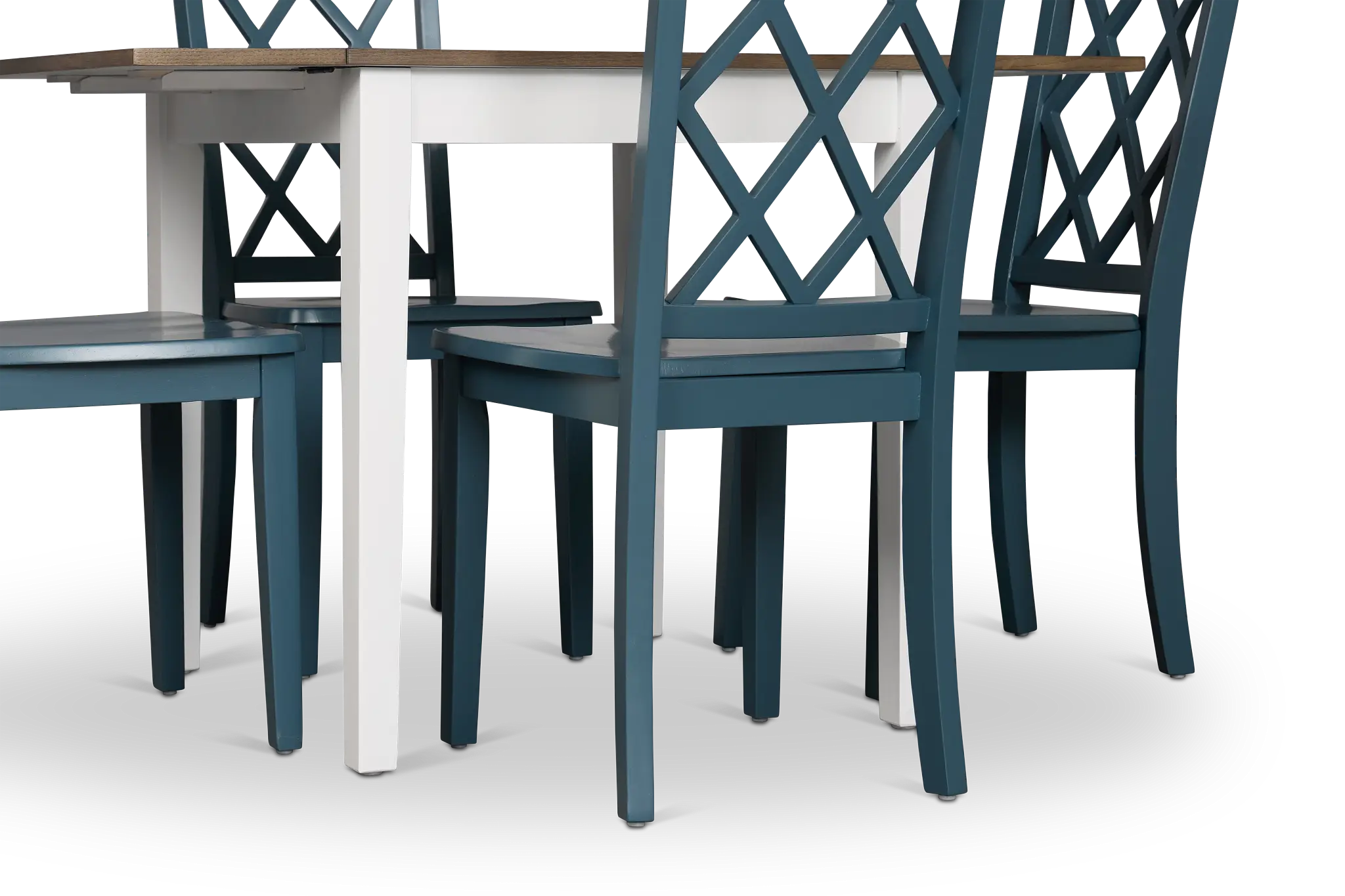 Edgartown Two-tone Rect Table & 4 Navy Wood Chairs Edgartown Two-tone Rect Table & 4 Navy Wood Chairs
