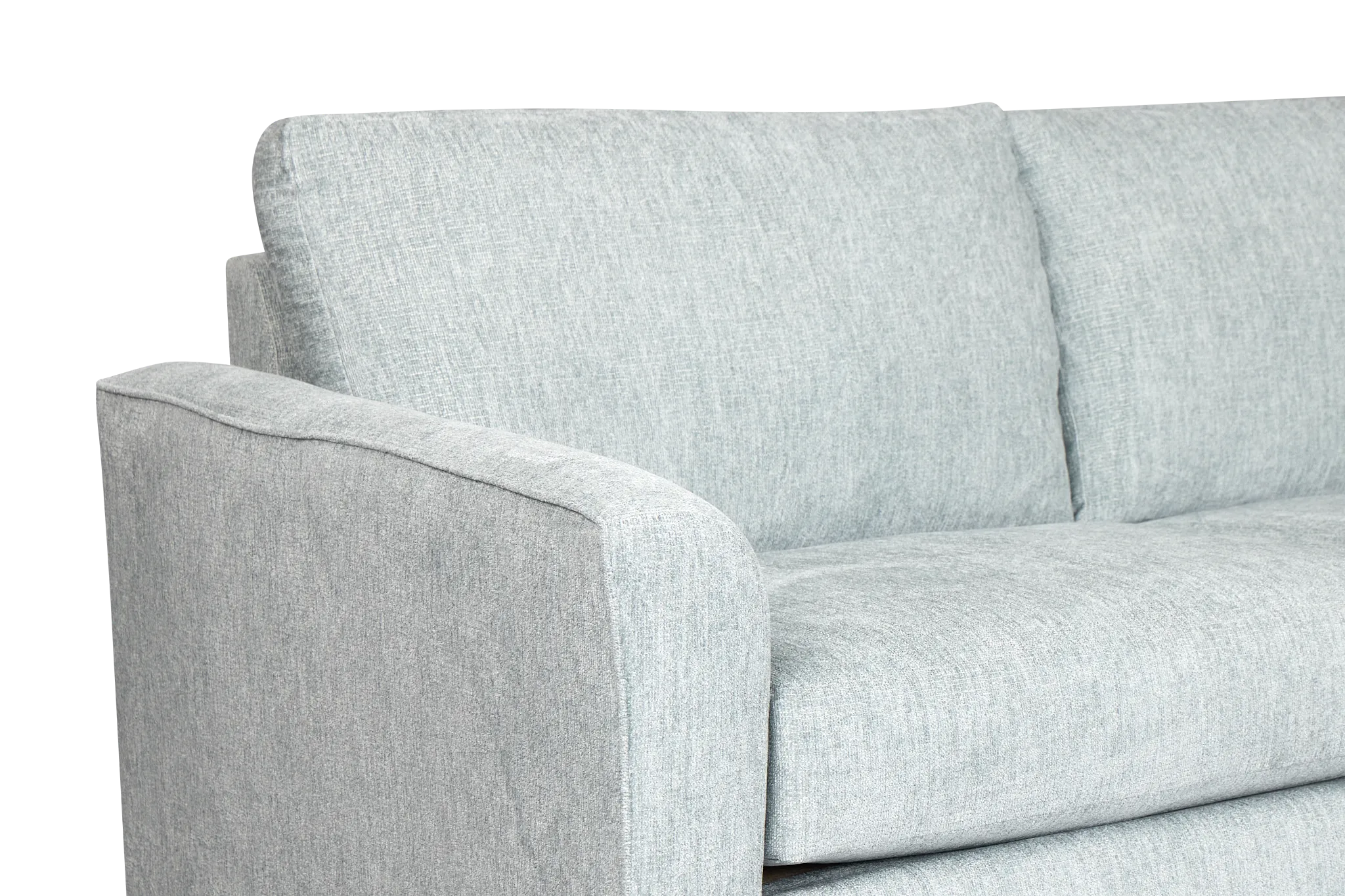 Shore Light Blue Fabric Right Bumper Sectional