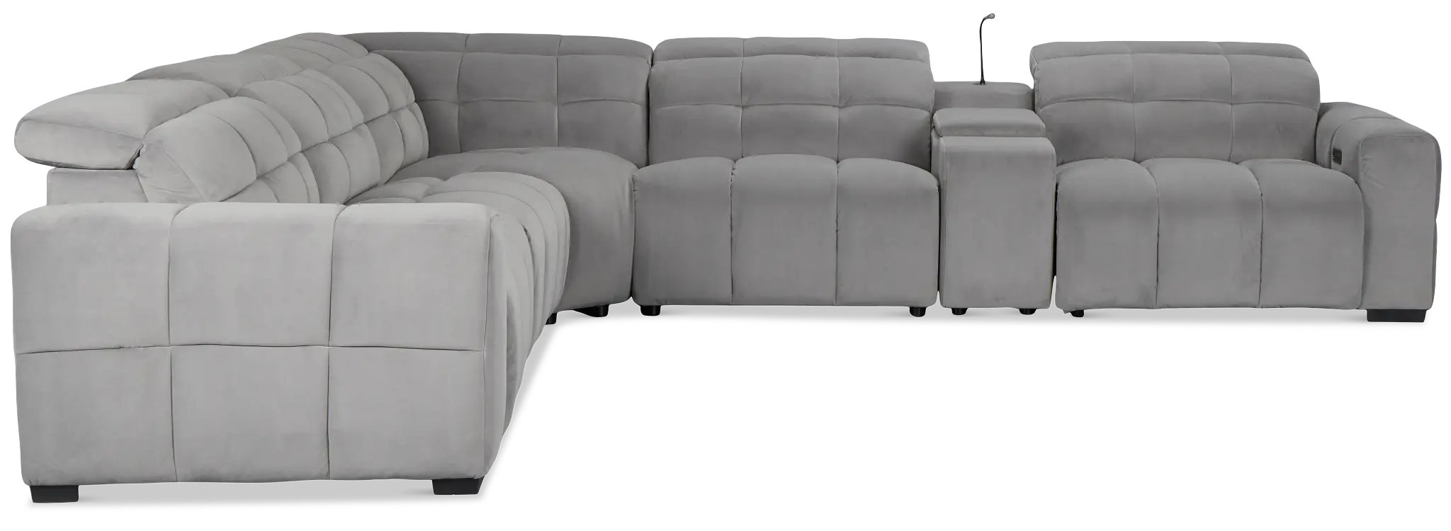 Gemma Light Gray Velvet Medium Triple Power Right Chaise Sectional Gemma Light Gray Velvet Medium Triple Power Right Chaise Sectional